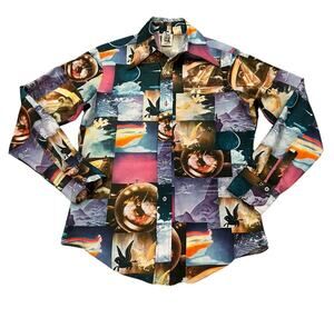 Vintage 70s Kennington Disco Shirt Pegasus Celestial Fantasy Art Print -